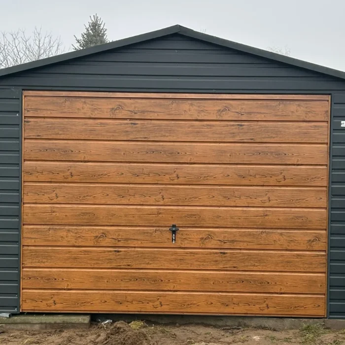 Garaż blaszany 3,5x5 Grafit 7016 Złoty Dąb