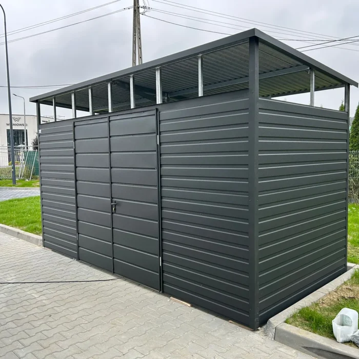 Wiata śmietnikowa 4x2,5 Grafit 7016