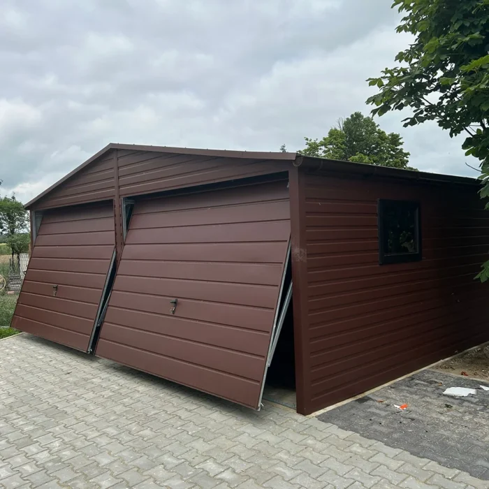 Garaż blaszany 6x5 Brąz Mat